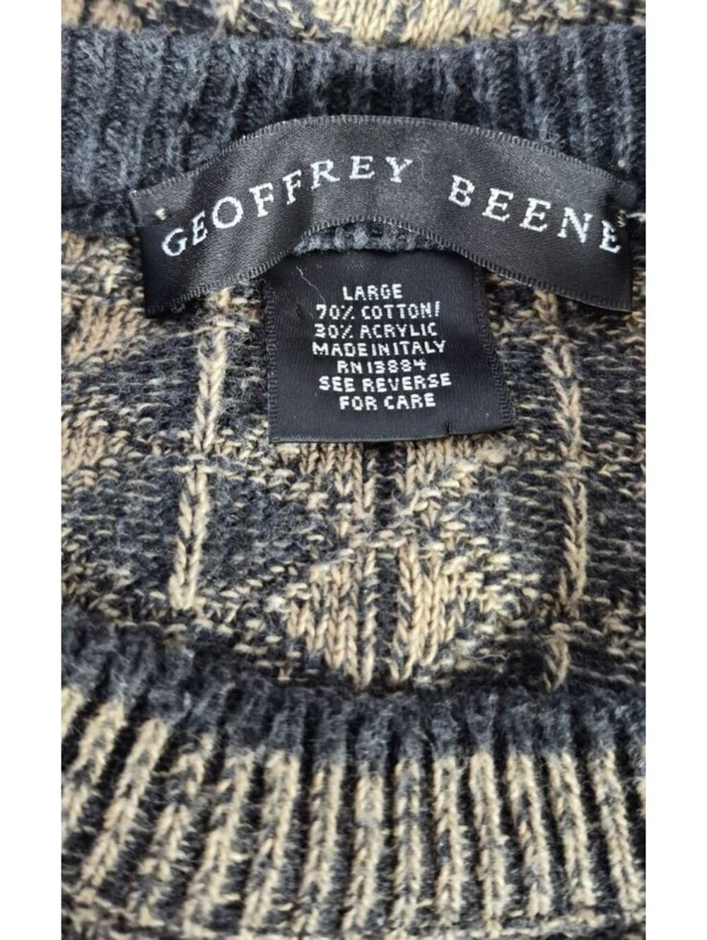 Geoffrey Beene Vintage Made in Italy Textured Cotton Sweater Men’s L - Picture 4 of 5